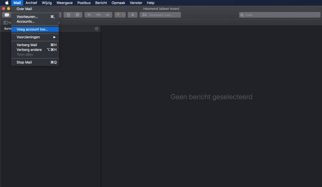 Stap 1 Apple mail