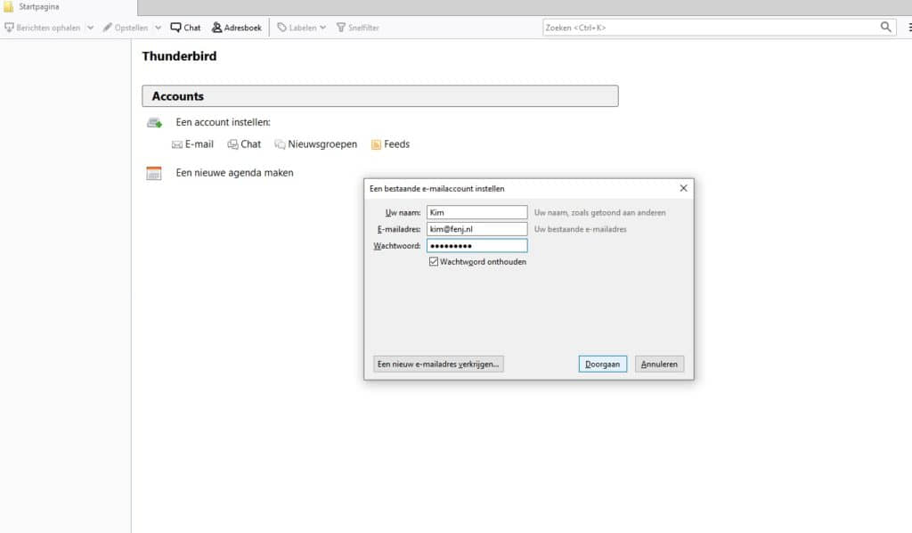 Stap 2 Thunderbird