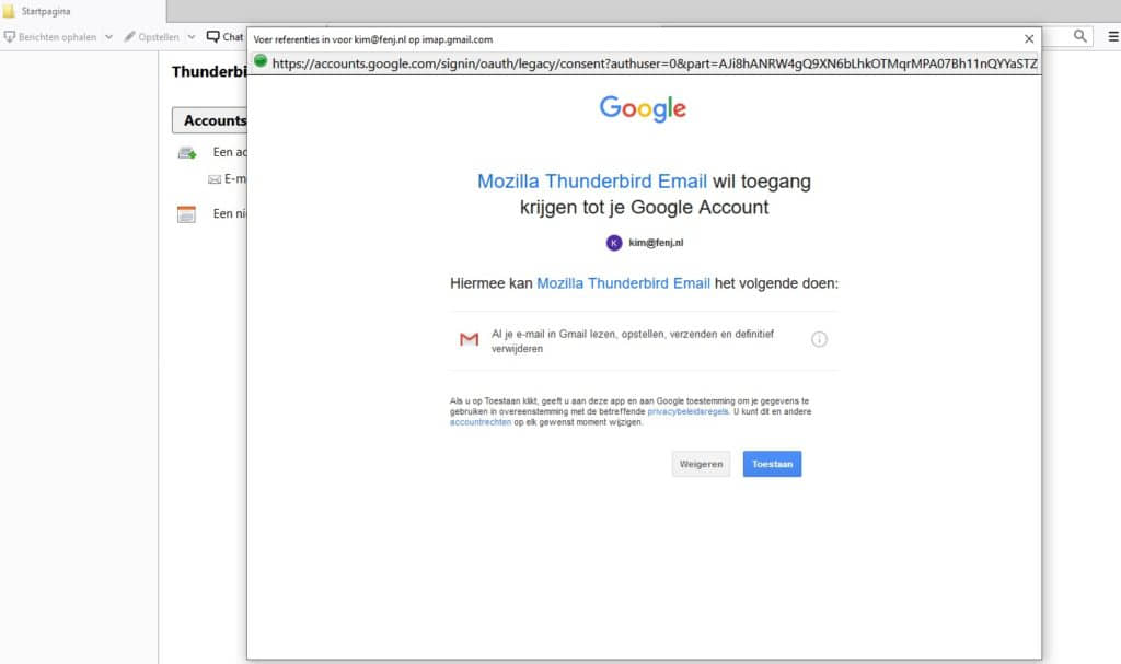 Stap 7 Thunderbird