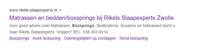 zoekresultaat boxspring