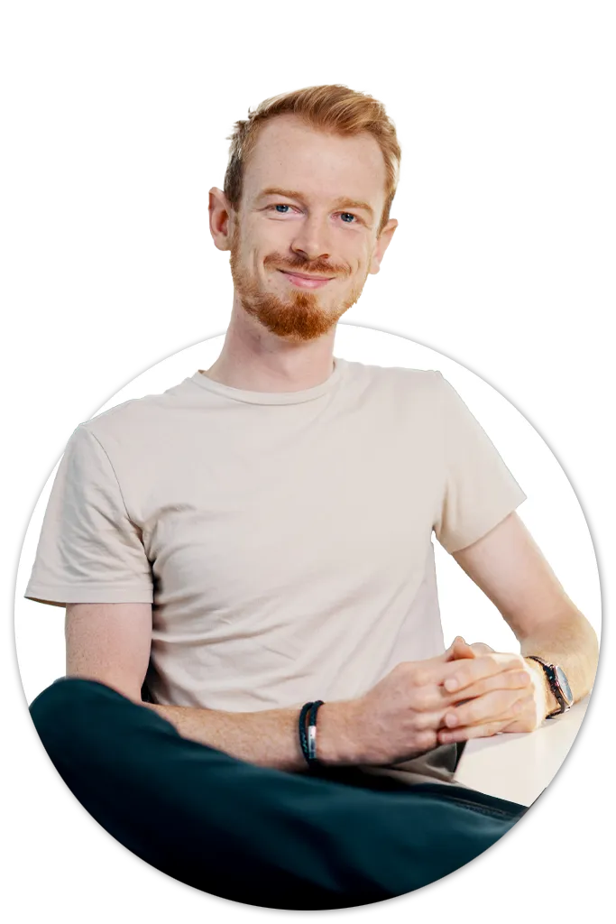 Chris portret met cirkel Team FJ Wisselende afbeelding