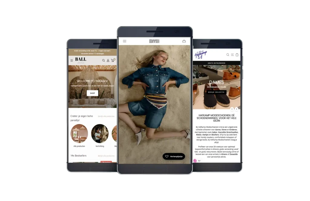 Shopify webshop ontwerp voorbeeld
