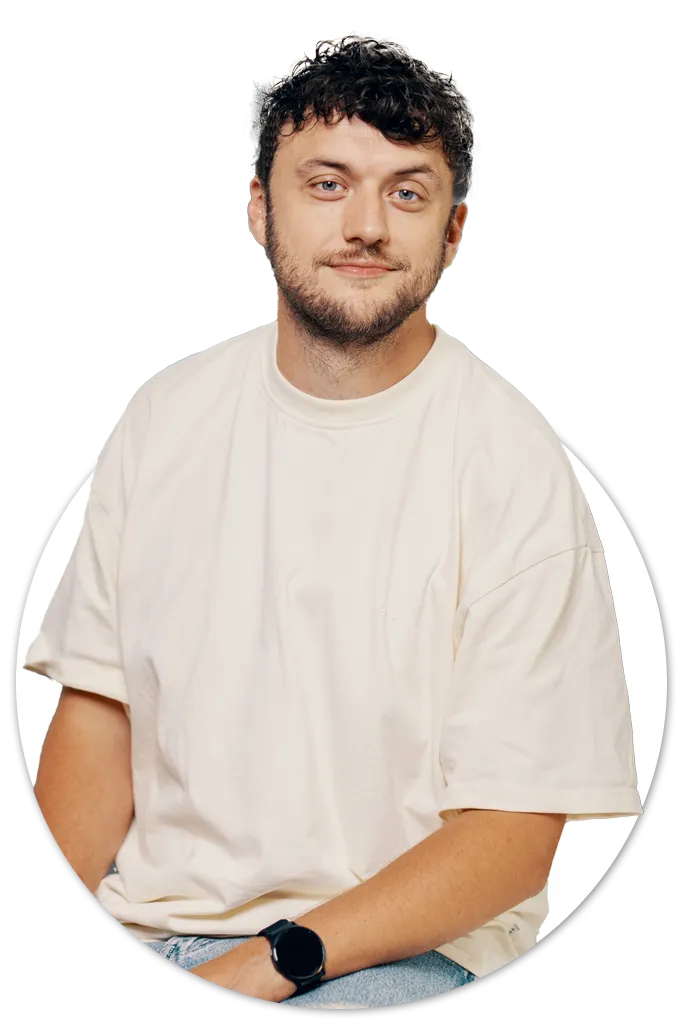 Timo portret met cirkel Team FJ Wisselende afbeelding